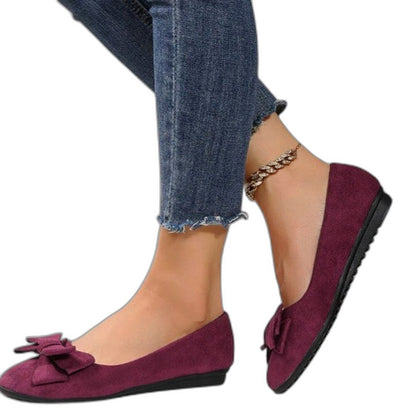 Comfortable Olive Suede Ballet Flats for Women with Ankle Strap Closed Toe Casual Style
