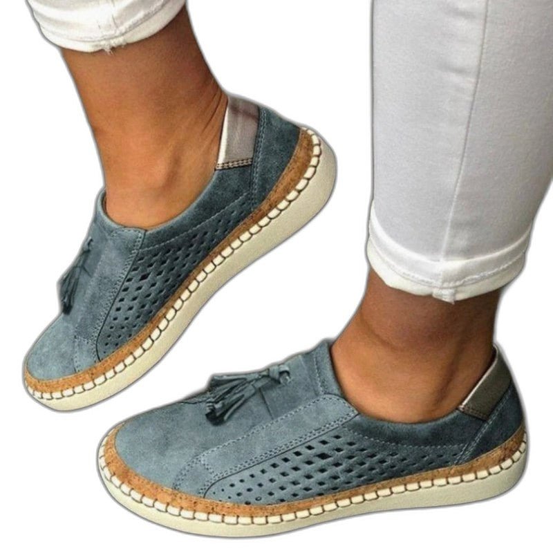 Comfortable Olive Suede Loafers for Women with Closed Toe Casual Style