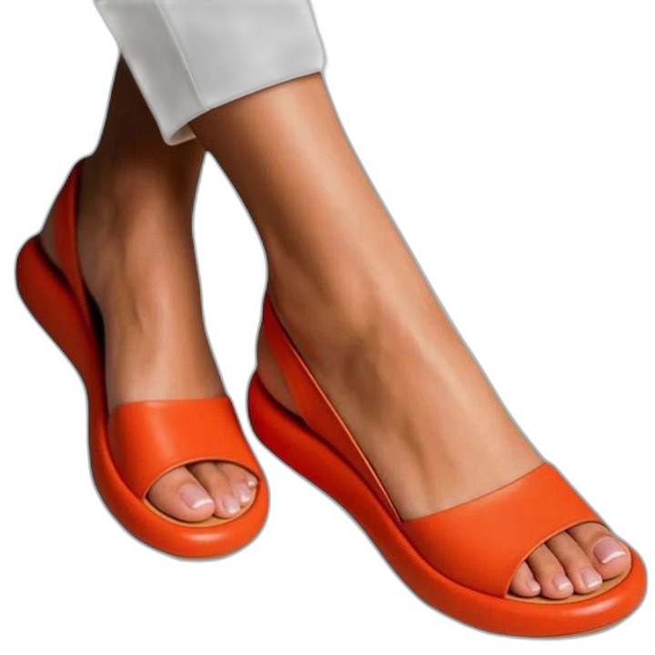 Comfortable Pink Platform Sandals for Women with Slingback Open Toe Casual Style