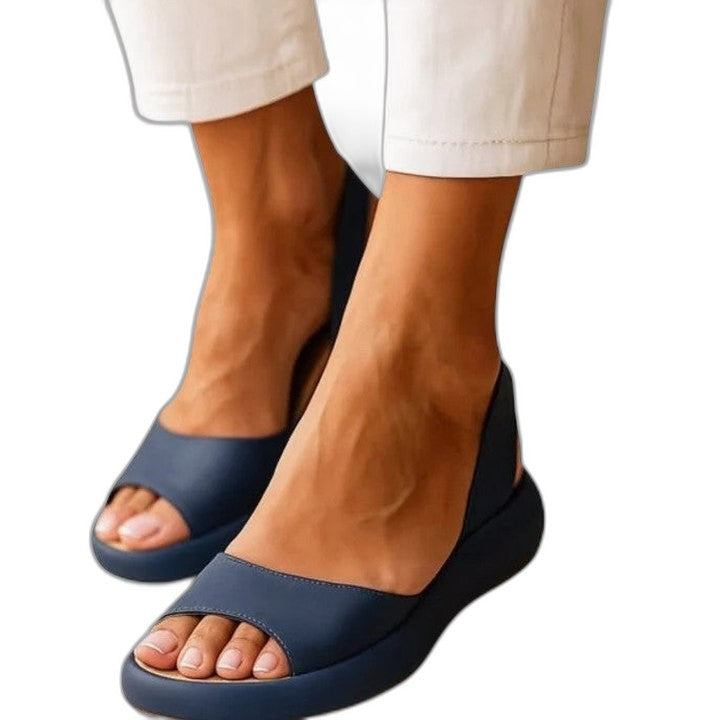 Comfortable Pink Platform Sandals for Women with Slingback Open Toe Casual Style