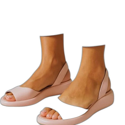 Comfortable Pink Platform Sandals for Women with Slingback Open Toe Casual Style
