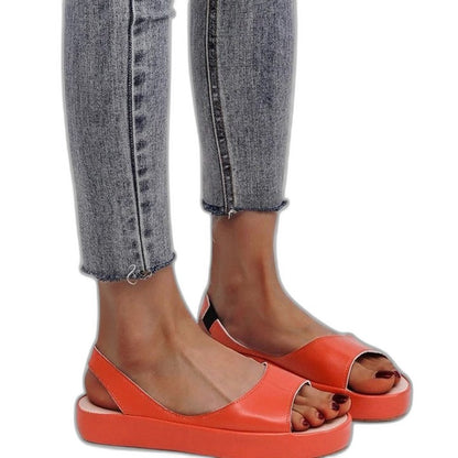 Comfortable Pink Platform Sandals for Women with Slingback Open Toe Casual Style