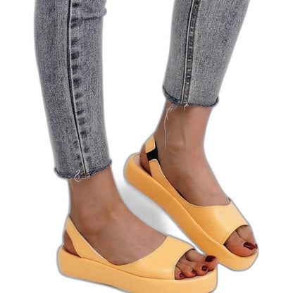 Comfortable Pink Platform Sandals for Women with Slingback Open Toe Casual Style