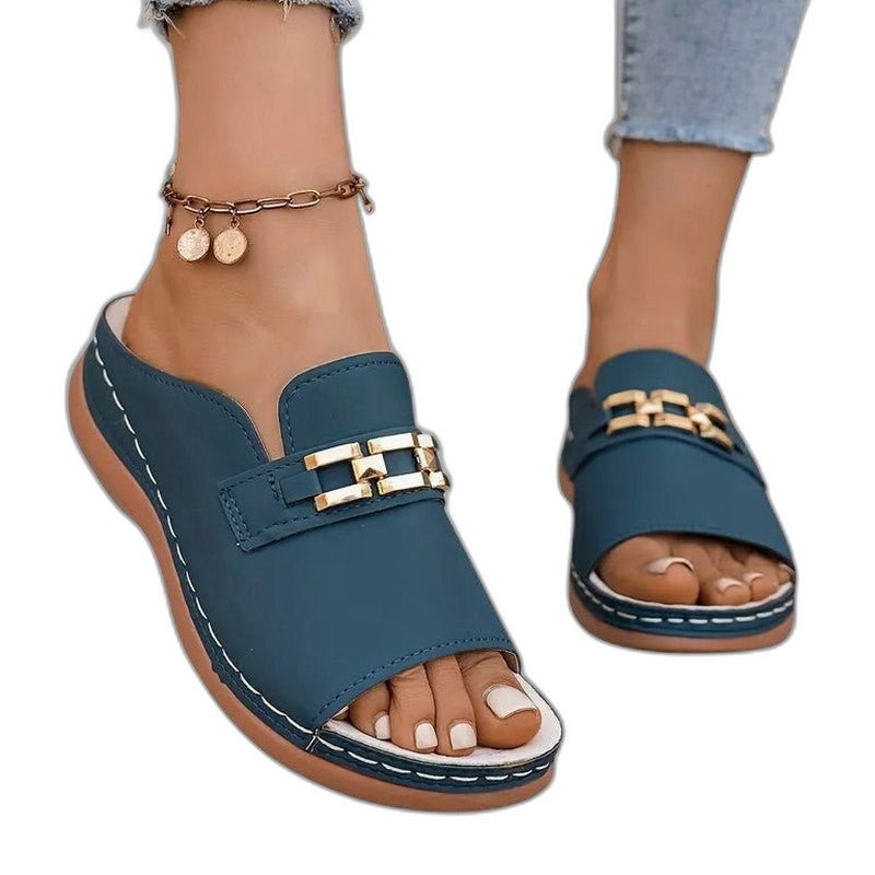 Comfortable Pink Suede Sandals for Women with Platform Open Toe Casual Style