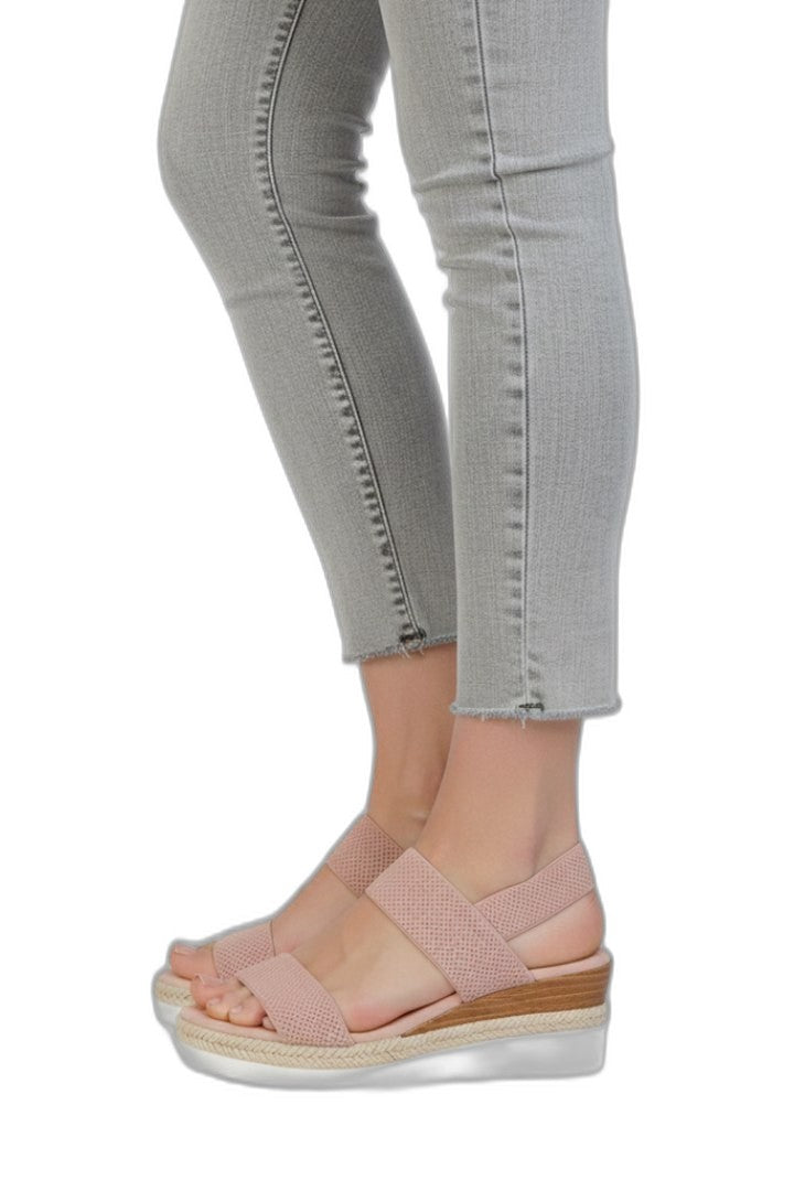 Comfortable Pink Wedge Sandals for Women with Platform Open Toe Casual Style