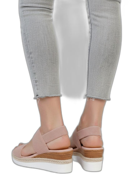 Comfortable Pink Wedge Sandals for Women with Platform Open Toe Casual Style