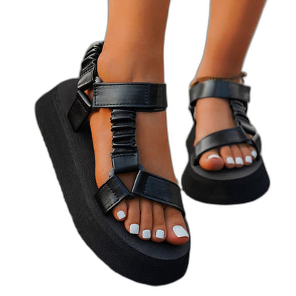 Comfortable Platform Sandals for Women with Ankle Strap Open Toe Buckle Casual Style