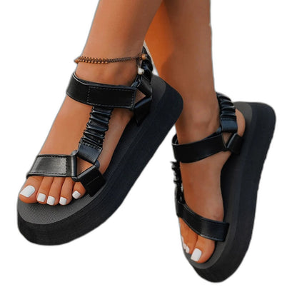 Comfortable Platform Sandals for Women with Ankle Strap Open Toe Buckle Casual Style