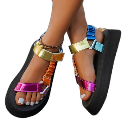 Comfortable Platform Sandals for Women with Ankle Strap Open Toe Buckle Casual Style