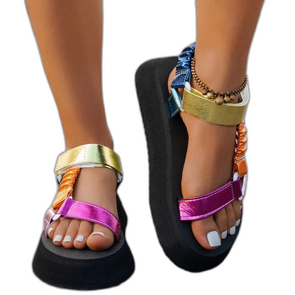Comfortable Platform Sandals for Women with Ankle Strap Open Toe Buckle Casual Style