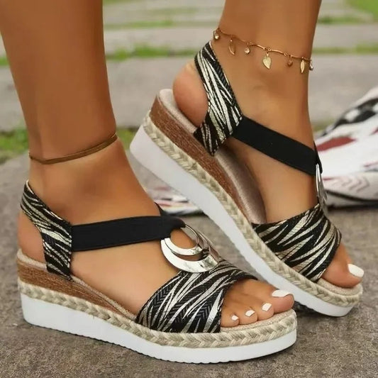 Comfortable Platform Sandals for Women with Ankle Strap Open Toe Casual Style
