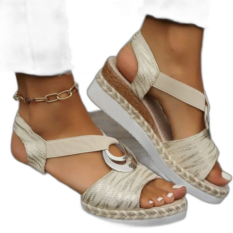 Comfortable Platform Sandals for Women with Ankle Strap Open Toe Casual Style