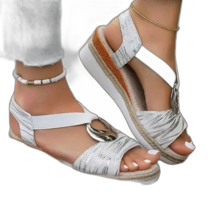 Comfortable Platform Sandals for Women with Ankle Strap Open Toe Casual Style