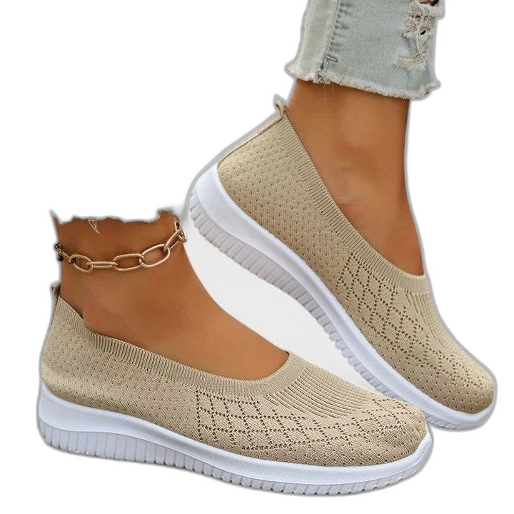 Comfortable Purple Mesh Sneakers for Women with Closed Toe Casual Style