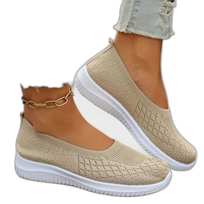 Comfortable Purple Mesh Sneakers for Women with Closed Toe Casual Style