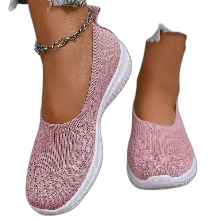 Comfortable Purple Mesh Sneakers for Women with Closed Toe Casual Style