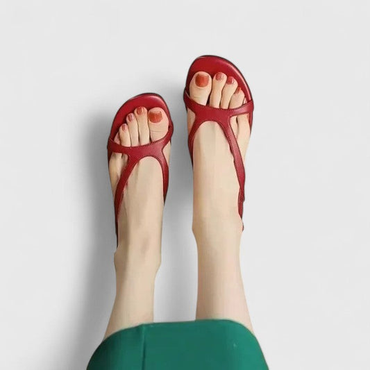 Comfortable Red Sandals for Women with Open Toe Casual Style