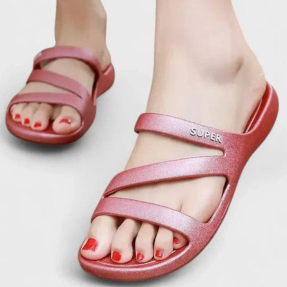Comfortable Red Sandals for Women with Open Toe Casual Style