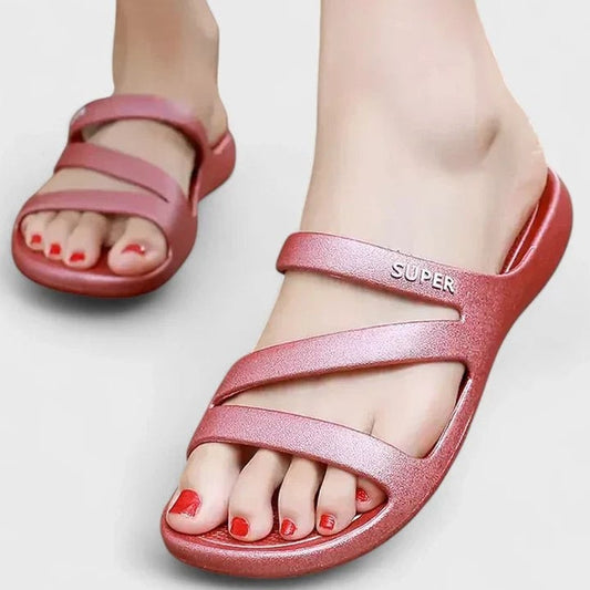 Comfortable Red Sandals for Women with Open Toe Casual Style