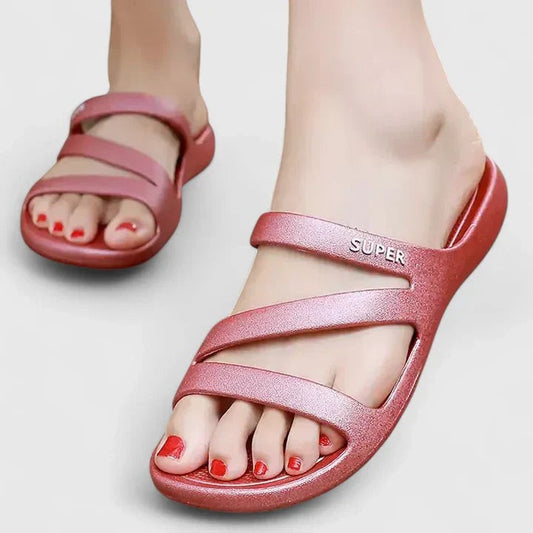 Comfortable Red Sandals for Women with Open Toe Casual Style