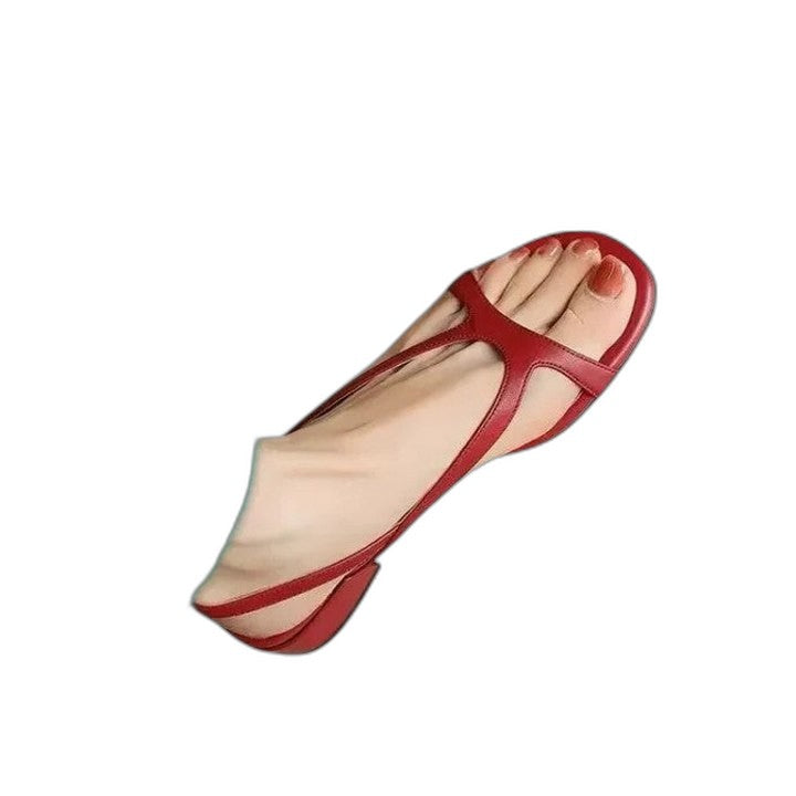 Comfortable Red Sandals for Women with Open Toe Casual Style