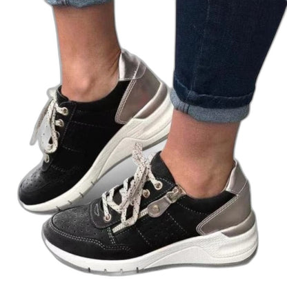 Comfortable Sage Green Sneakers for Women with Closed Toe Lace Up Casual Style
