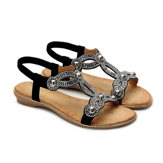 Comfortable Sandals for Women with Ankle Strap Open Toe Studded Casual Style