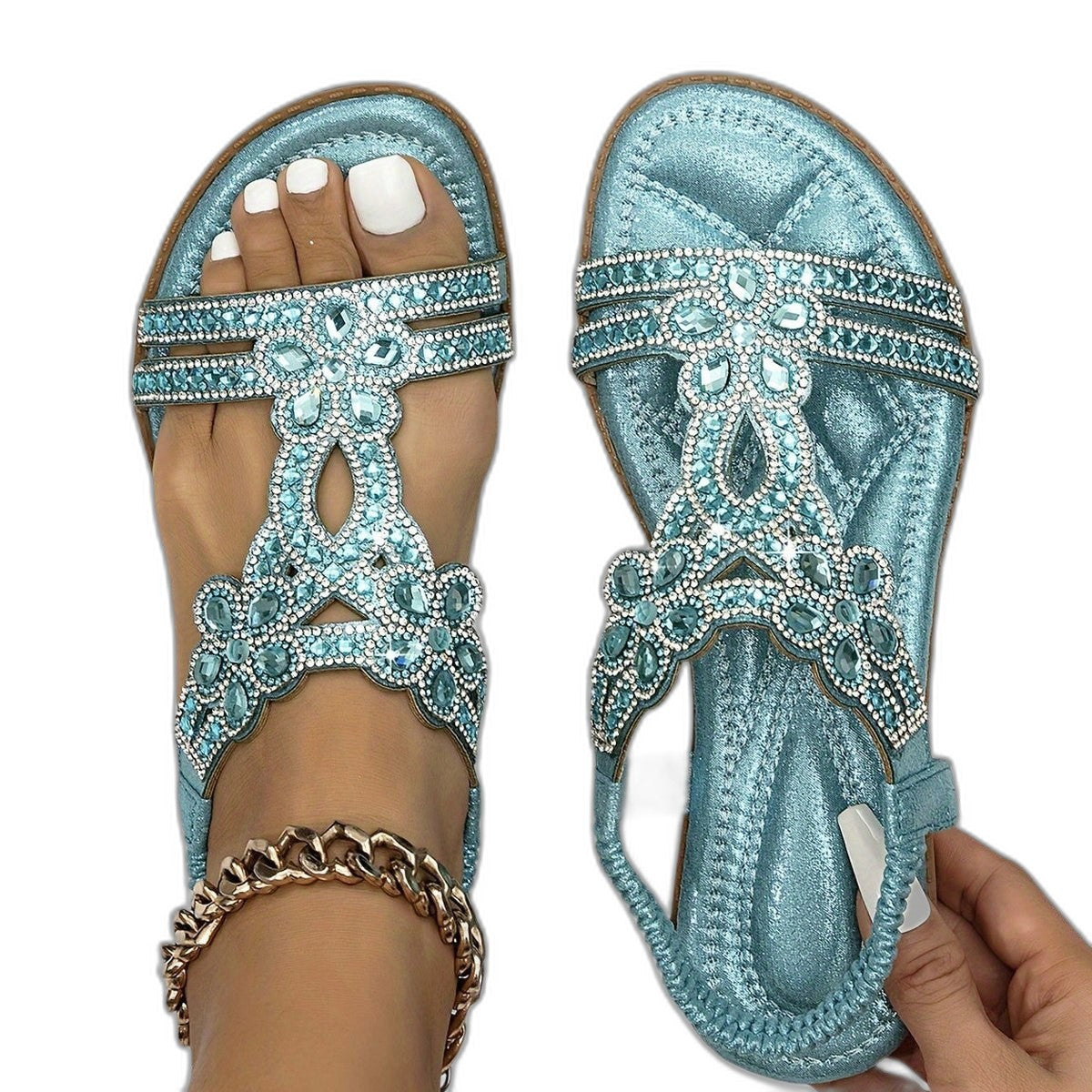 Comfortable Sandals for Women with Open Toe Studded Vacation Style