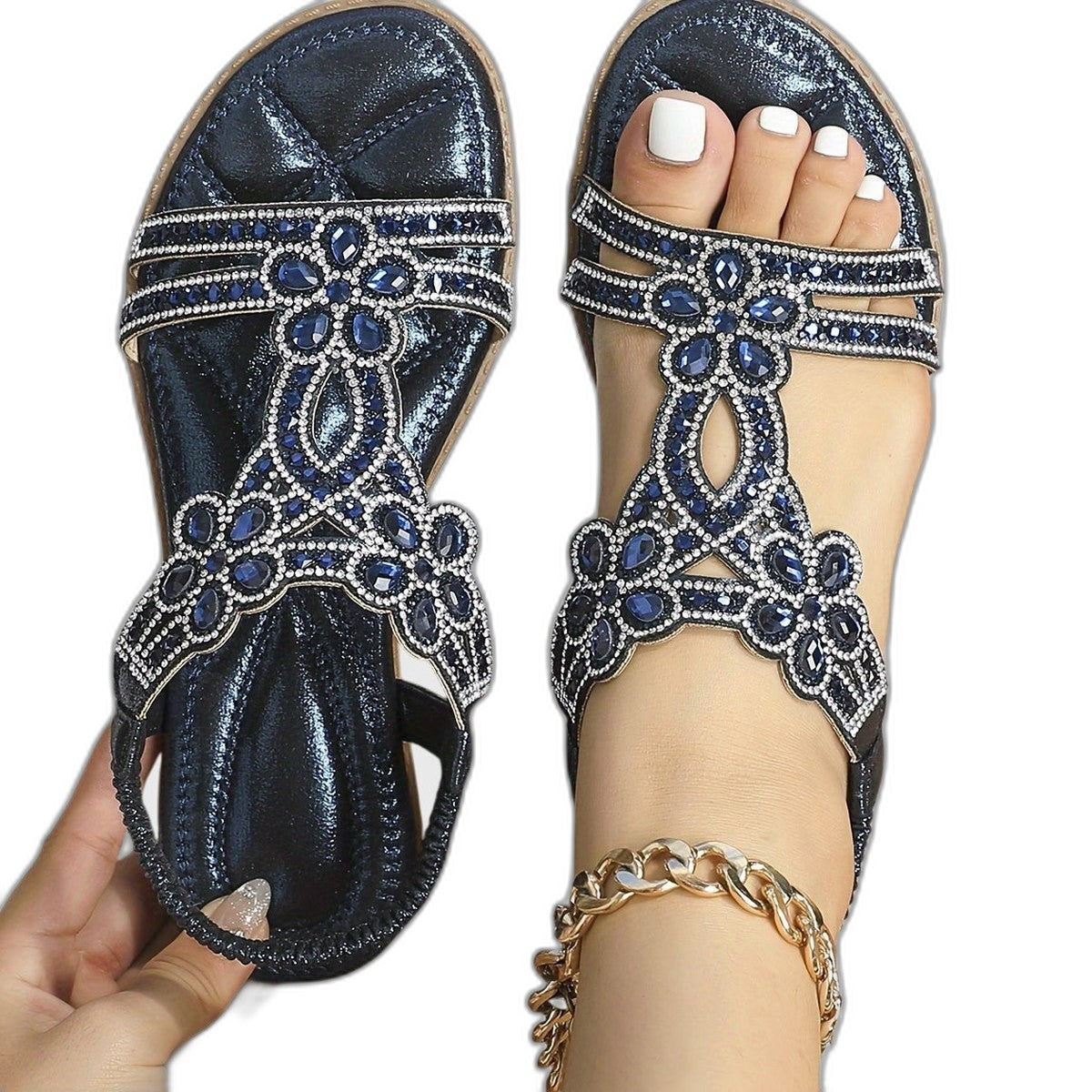 Comfortable Sandals for Women with Open Toe Studded Vacation Style