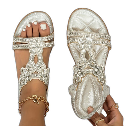 Comfortable Sandals for Women with Open Toe Studded Vacation Style