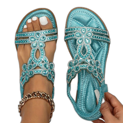 Comfortable Sandals for Women with Open Toe Studded Vacation Style
