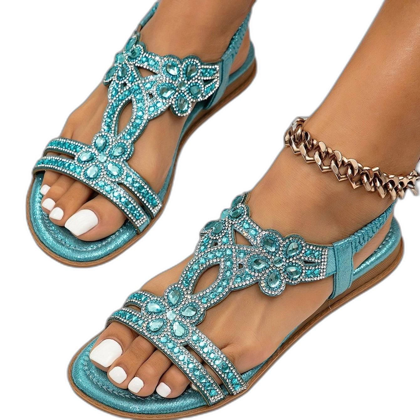 Comfortable Sandals for Women with Open Toe Studded Vacation Style