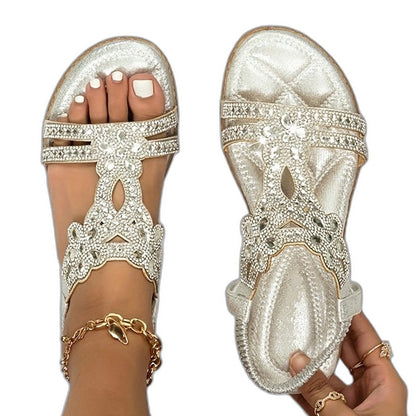 Comfortable Sandals for Women with Open Toe Studded Vacation Style
