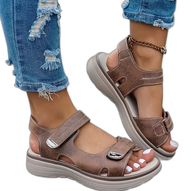 Comfortable Sandals for Women with Platform Ankle Strap Open Toe Buckle Casual Style