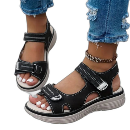 Comfortable Sandals for Women with Platform Ankle Strap Open Toe Buckle Casual Style