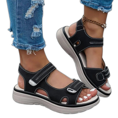 Comfortable Sandals for Women with Platform Ankle Strap Open Toe Buckle Casual Style