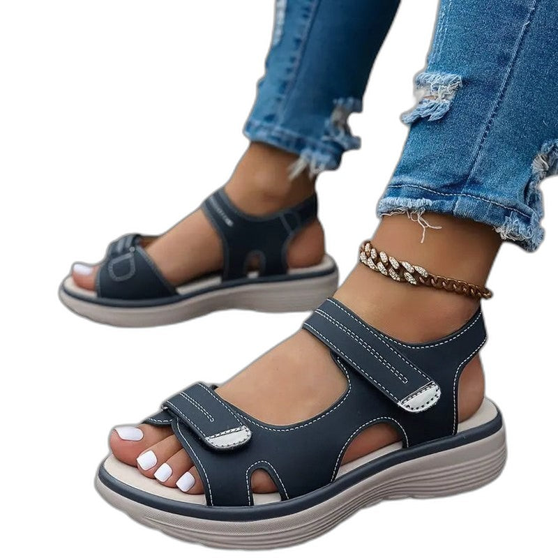 Comfortable Sandals for Women with Platform Ankle Strap Open Toe Buckle Casual Style