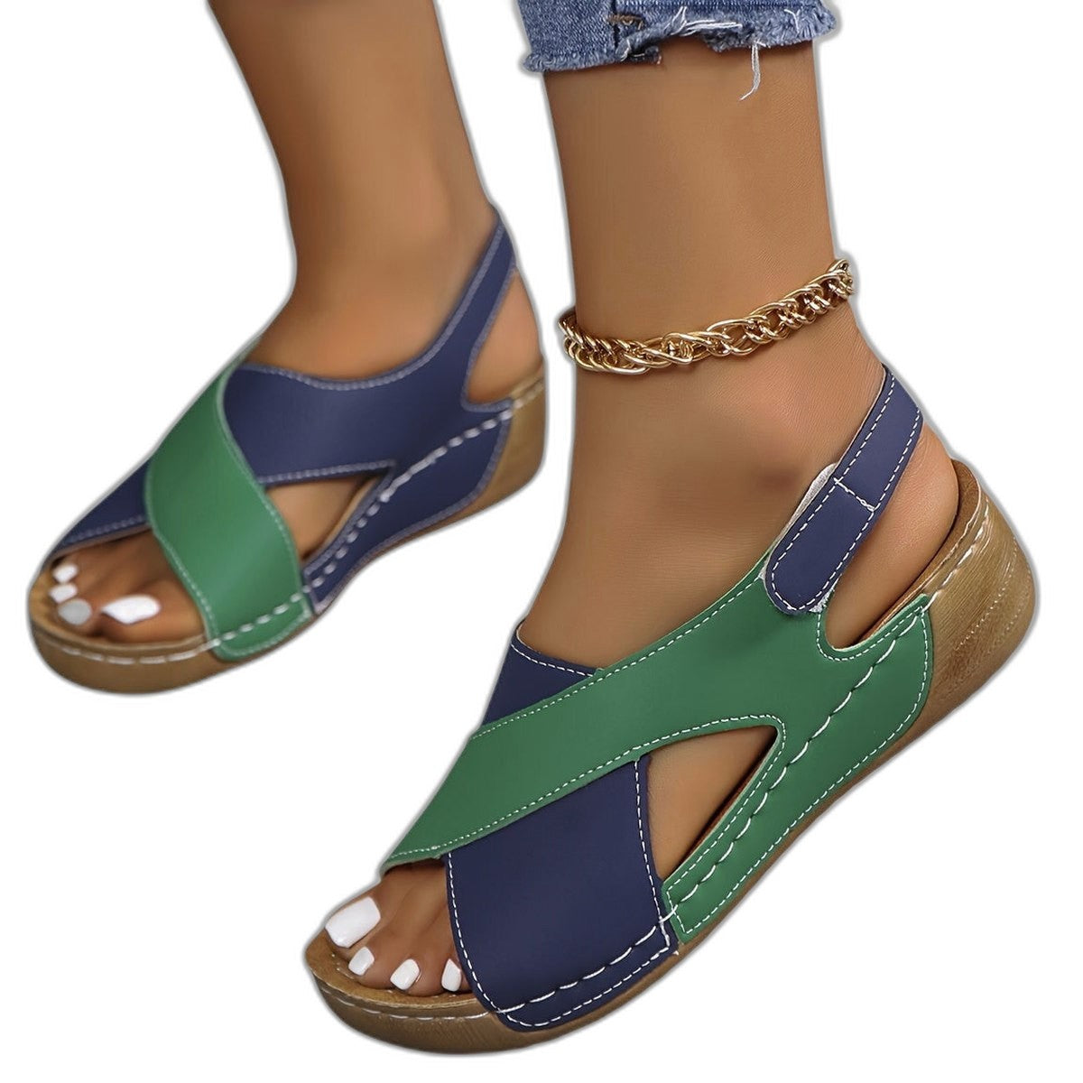 Comfortable Sandals for Women with Platform Ankle Strap Open Toe Casual Style