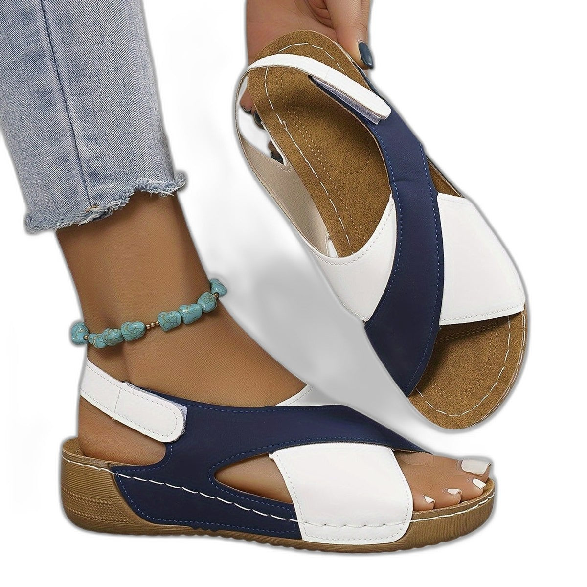 Comfortable Sandals for Women with Platform Ankle Strap Open Toe Casual Style