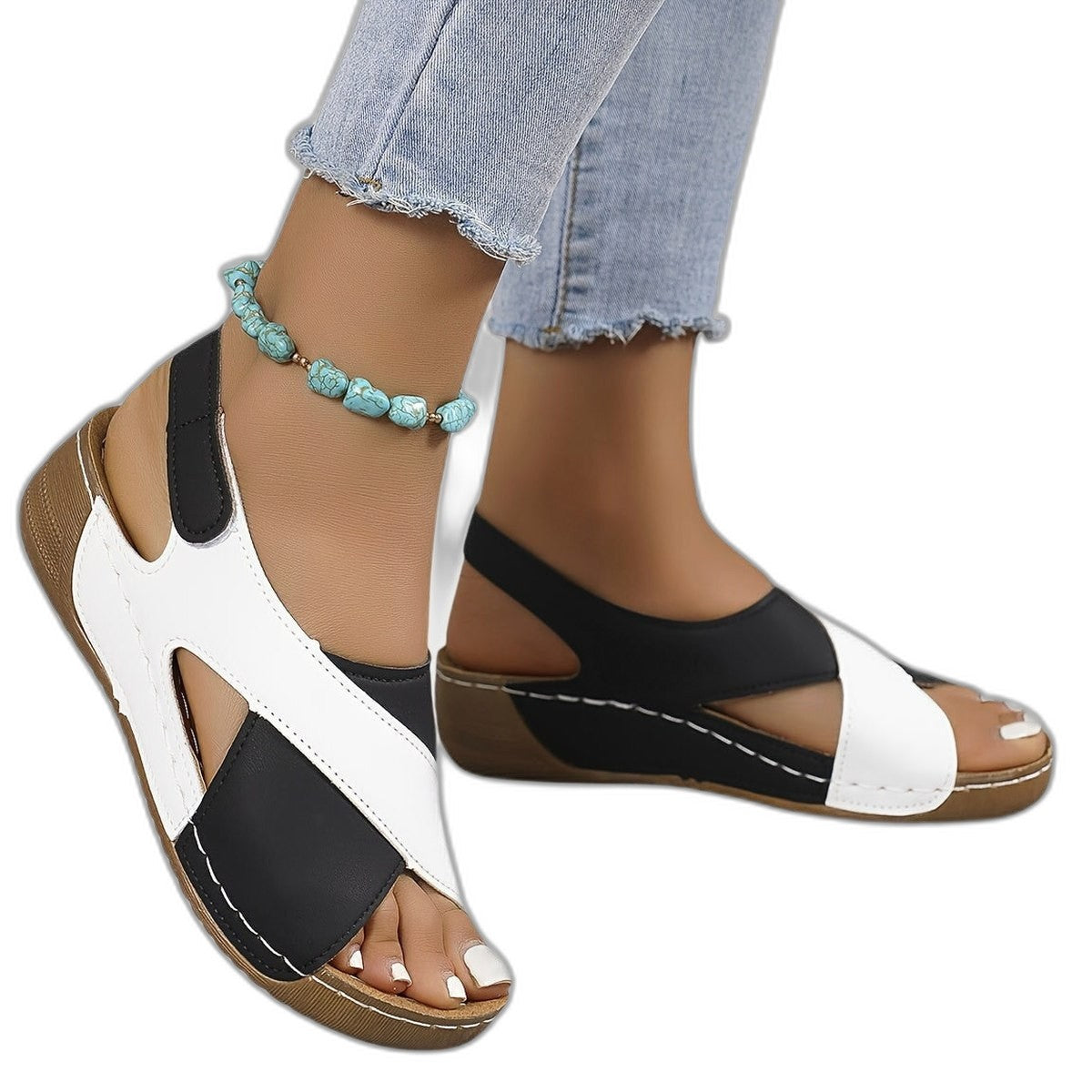 Comfortable Sandals for Women with Platform Ankle Strap Open Toe Casual Style