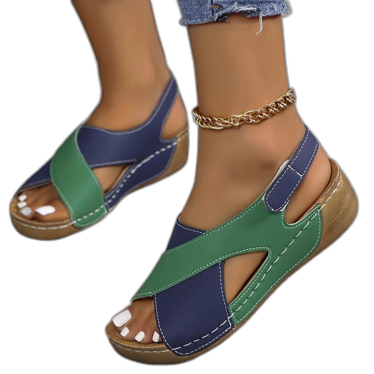 Comfortable Sandals for Women with Platform Slingback Open Toe Casual Style