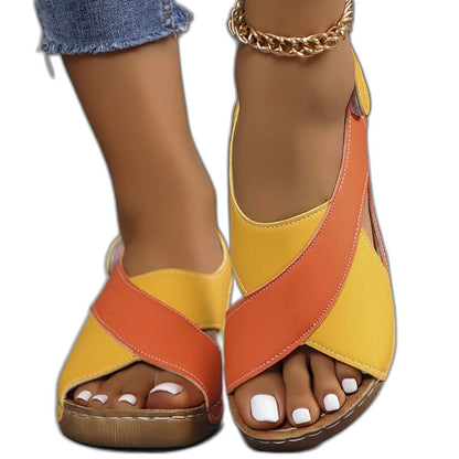 Comfortable Sandals for Women with Platform Slingback Open Toe Casual Style