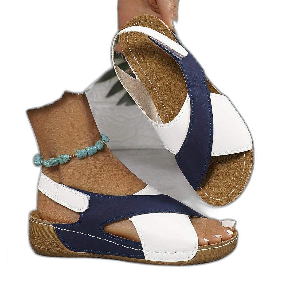 Comfortable Sandals for Women with Platform Slingback Open Toe Casual Style