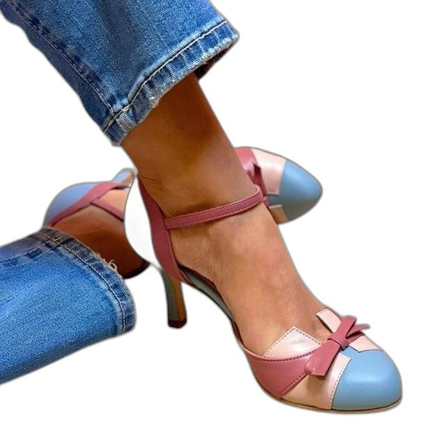 Comfortable Satin Heels for Women with Ankle Strap Pointed Toe Party Style