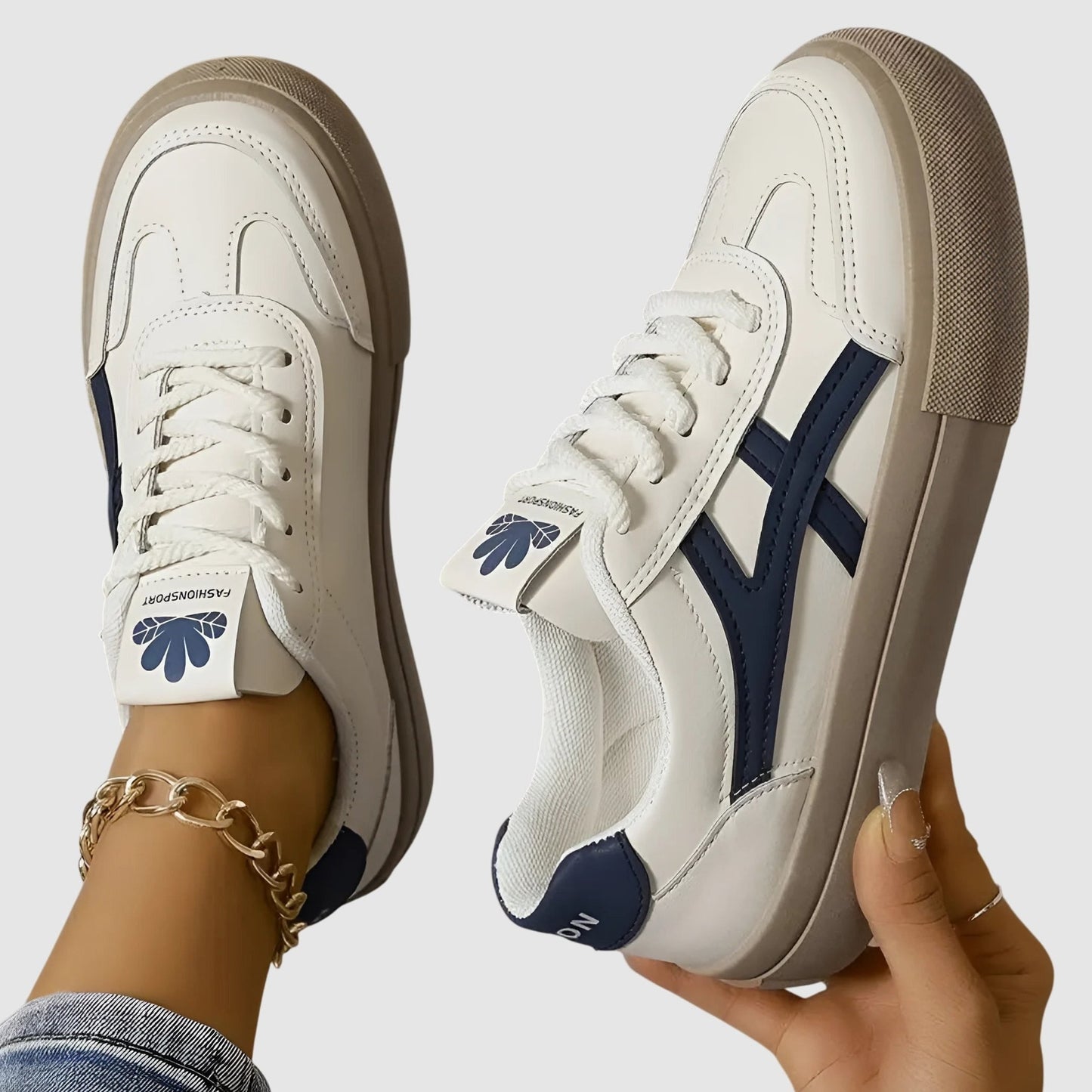 Comfortable Sneakers for Women with Closed Toe Lace Up Casual Style