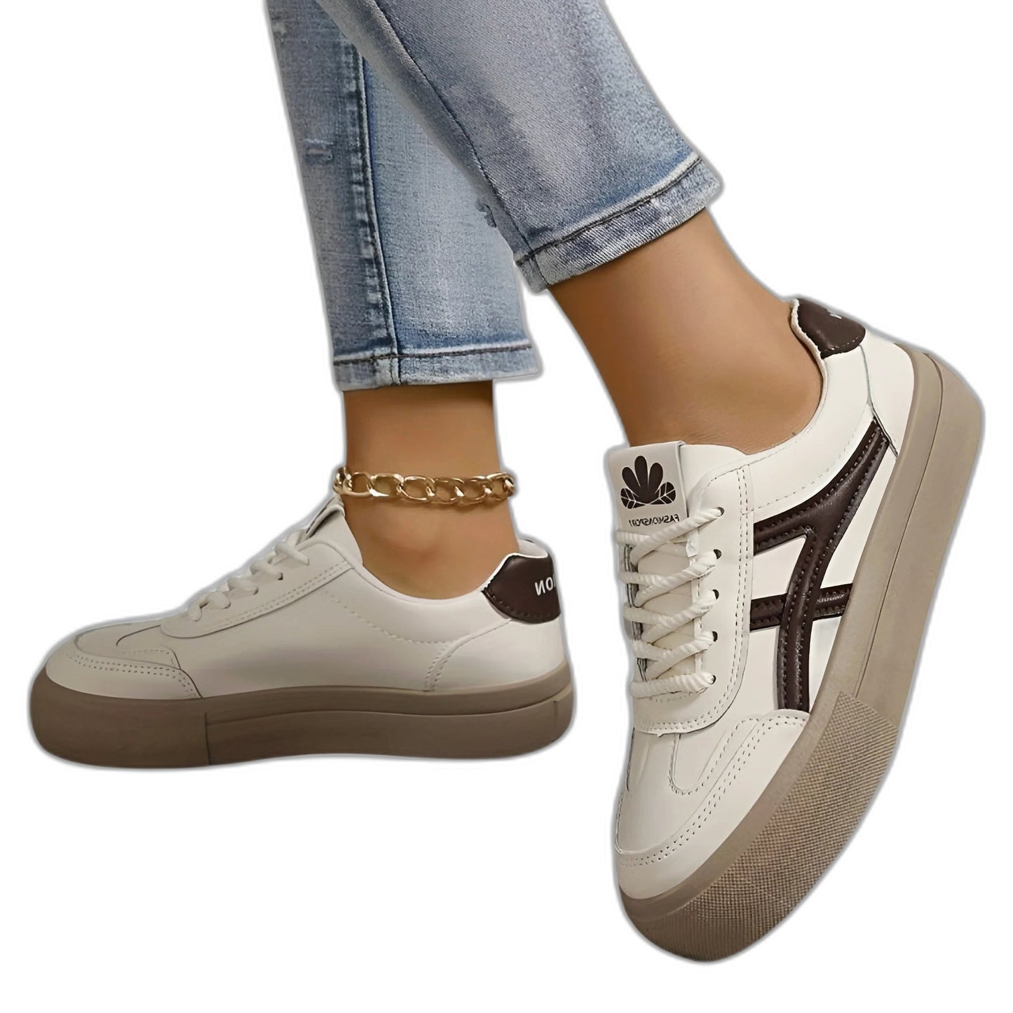 Comfortable Sneakers for Women with Closed Toe Lace Up Casual Style