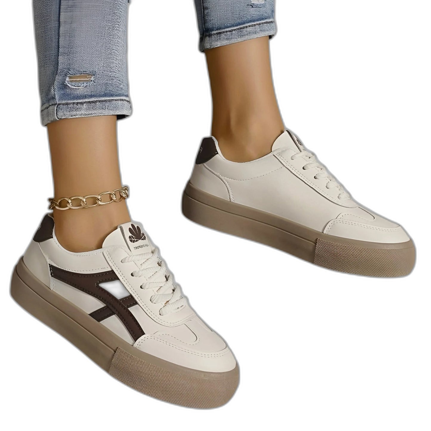 Comfortable Sneakers for Women with Closed Toe Lace Up Casual Style