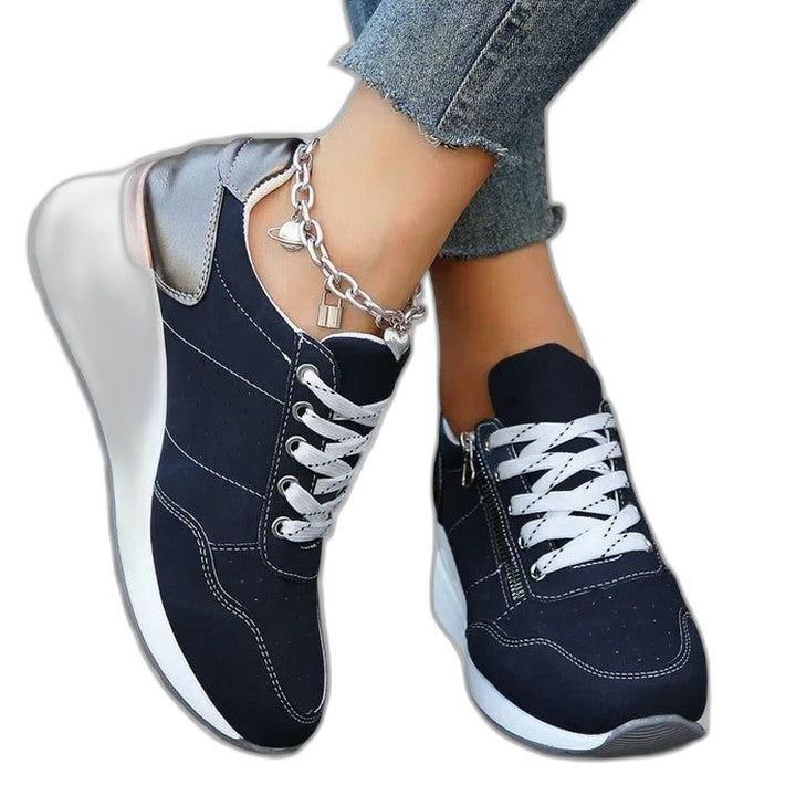 Comfortable Sneakers for Women with Closed Toe Lace Up Casual Style