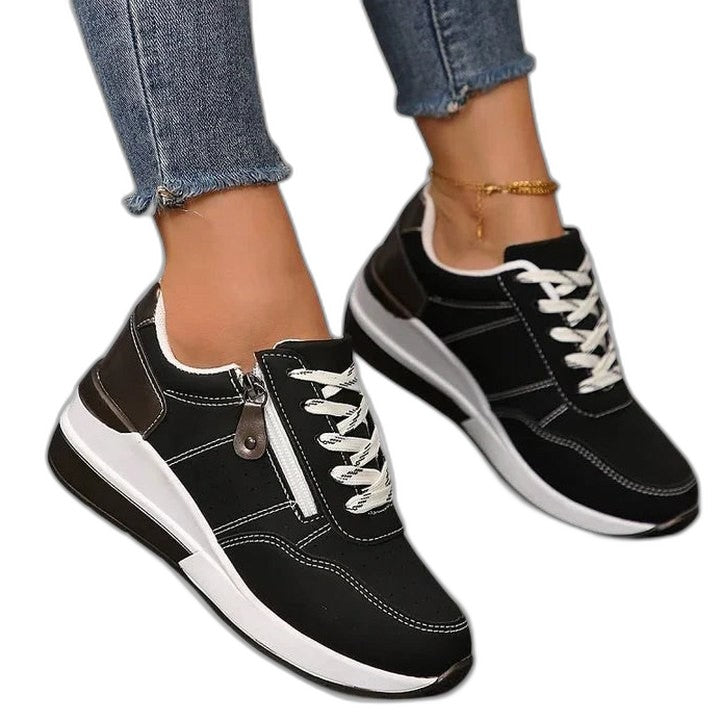 Comfortable Sneakers for Women with Closed Toe Lace Up Casual Style