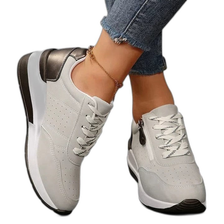 Comfortable Sneakers for Women with Closed Toe Lace Up Casual Style